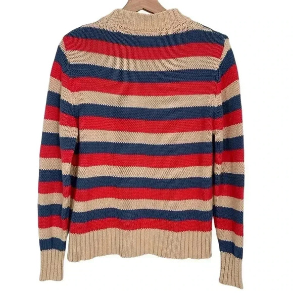 Kiel James Patrick Chatham Striped Knit Sweater | Red Blue Cream | SZ S - Picture 3 of 7